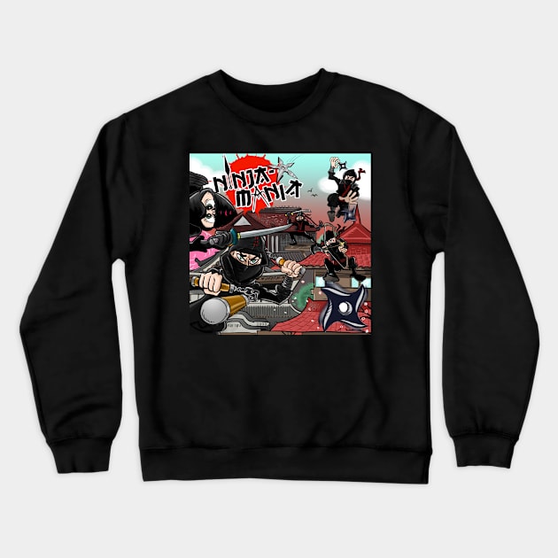 Ninja-Mania Pinball Crewneck Sweatshirt by Pigeon585